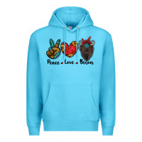 Ocean Blue peace love bison Premium Hoodie - RanaPortraitStore