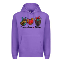 Purple peace love bison Premium Hoodie - RanaPortraitStore