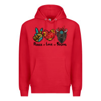 Red peace love bison Premium Hoodie - RanaPortraitStore