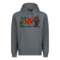 Rock peace love bison Premium Hoodie - RanaPortraitStore