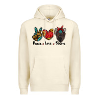 Sandshell peace love bison Premium Hoodie - RanaPortraitStore