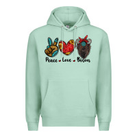 Seafoam peace love bison Premium Hoodie - RanaPortraitStore
