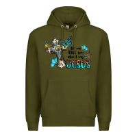 Army Green let me tell you about my jesus Premium Hoodie - BarkalooDesign