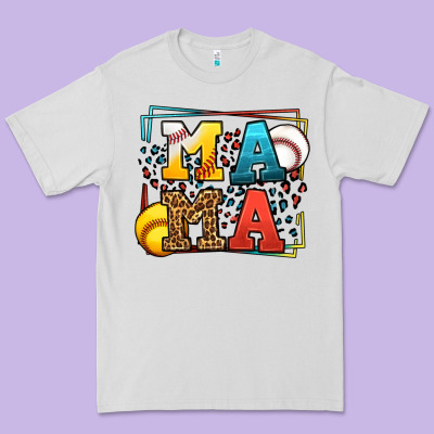Leopard Softball And Baseball Mama Mother's Day Premium Tee Designed By Lillyallendesigns