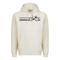 Oatmeal Heather bike stripes Premium Hoodie - artisFamous