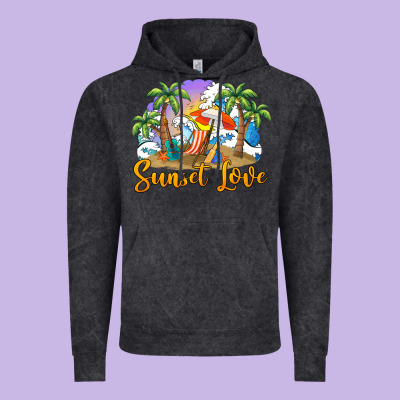 Sunset Love Vintage Hoodie Designed By Barkaloodesign