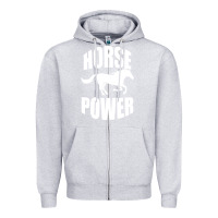 Heather Grey Horse Power Zipper Hoodie - Bettercallsaul