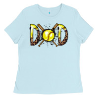 Baby Blue dad softball Ladies Tee - RacoonDesign