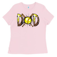 Bubblegum Pink dad softball Ladies Tee - RacoonDesign