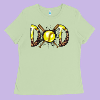 Dad Softball Ladies Tee Designed By Racoondesign