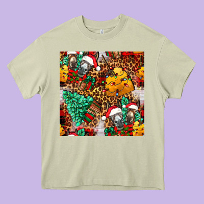 Christmas Donkeys Heavy Core Tee Designed By Fadigitalartstudio