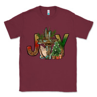Burgundy joy christmas with cross bbs Classic Tee - BundleAndBundleShop