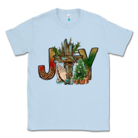 Dusty Blue joy christmas with cross bbs Classic Tee - BundleAndBundleShop