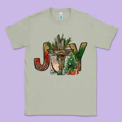 Joy Christmas With Cross Bbs Classic Tee Designed By Bundleandbundleshop