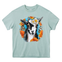 Arona Daisy Goat With Background Heavy Core Tee - RanaPortraitStore