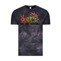 Cloud Black Peace Love Stegosaurus Vintage Tee - LillyAllenDesigns