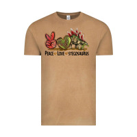 Vintage Camel Peace Love Stegosaurus Vintage Tee - LillyAllenDesigns