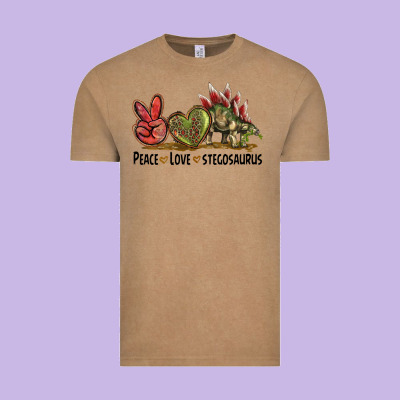 Peace Love Stegosaurus Vintage Tee Designed By Lillyallendesigns