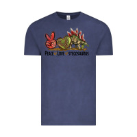 Vintage Denim Peace Love Stegosaurus Vintage Tee - LillyAllenDesigns