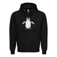 Black I'm Not Short I'm Penguin Size Zipper Hoodie - Bettercallsaul