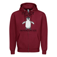 Burgundy I'm Not Short I'm Penguin Size Zipper Hoodie - Bettercallsaul