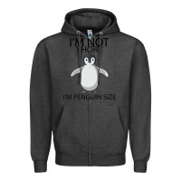 Charcoal Heather I'm Not Short I'm Penguin Size Zipper Hoodie - Bettercallsaul
