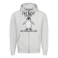 Dove Grey I'm Not Short I'm Penguin Size Zipper Hoodie - Bettercallsaul