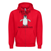 Red I'm Not Short I'm Penguin Size Zipper Hoodie - Bettercallsaul