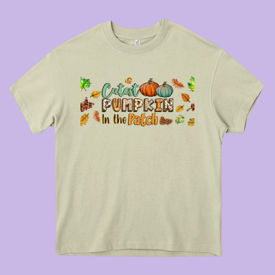 Cutest Pumpkin In The Patch Lebbey Glass Heavy Core Tee Designed By Bundleandbundleshop