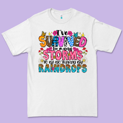 Ive Survived Too Many Storms To Be Thered By Raind Premium Tee Designed By Cowhidedigitalart