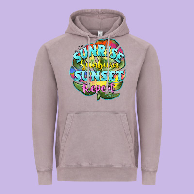 Sunrise Sunburn Sunset Repeat Vintage Hoodie Designed By Barkaloodesign