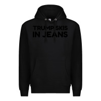 Black trump skis in jeans Premium Hoodie - artisFamous
