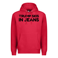 Cardinal trump skis in jeans Premium Hoodie - artisFamous