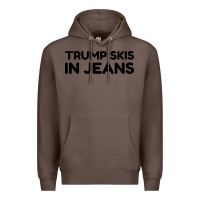 Coffee trump skis in jeans Premium Hoodie - artisFamous