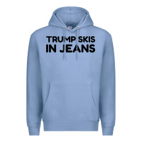 Colony Blue trump skis in jeans Premium Hoodie - artisFamous