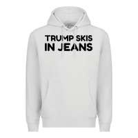 Dove Grey trump skis in jeans Premium Hoodie - artisFamous