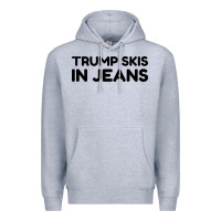 Heather Grey trump skis in jeans Premium Hoodie - artisFamous