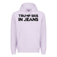Lilac trump skis in jeans Premium Hoodie - artisFamous