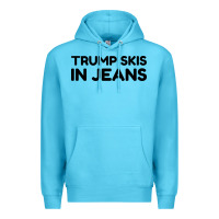 Ocean Blue trump skis in jeans Premium Hoodie - artisFamous