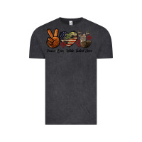 Vintage Black Peace Love White Tailed Deer Vintage Tee - LillyAllenDesigns