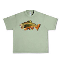 Oil Green leaping brook trout Urban Heavy Tee - LillyAllenDesigns