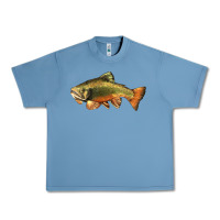 Pebble Blue leaping brook trout Urban Heavy Tee - LillyAllenDesigns