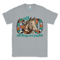 Heather Grey with god all things are possible with horse bbs Classic Tee - BundleAndBundleShop