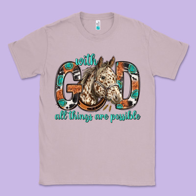 With God All Things Are Possible With Horse Bbs Classic Tee Designed By Bundleandbundleshop