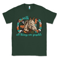 Sports Green with god all things are possible with horse bbs Classic Tee - BundleAndBundleShop
