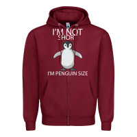 Burgundy I'm Not Short I'm Penguin Size Zipper Hoodie - Bettercallsaul