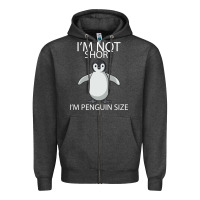 Charcoal Heather I'm Not Short I'm Penguin Size Zipper Hoodie - Bettercallsaul