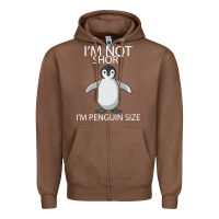 Chestnut I'm Not Short I'm Penguin Size Zipper Hoodie - Bettercallsaul
