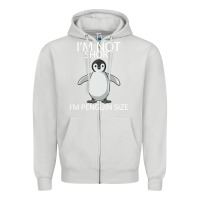 Dove Grey I'm Not Short I'm Penguin Size Zipper Hoodie - Bettercallsaul