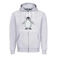 Heather Grey I'm Not Short I'm Penguin Size Zipper Hoodie - Bettercallsaul